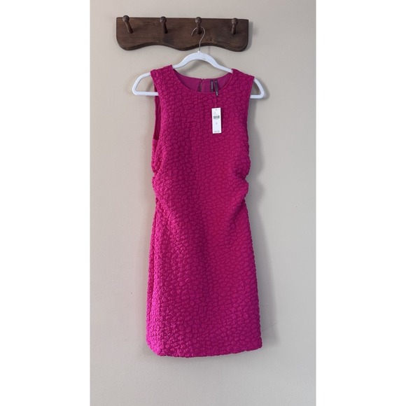New Anthropologie Dress Ribbed Midi Pink Sleeveless V-Neck Size Medium $148 - Picture 1 of 10